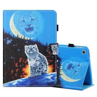 For Samsung Galaxy Tab A7 Lite 8.7 (2021) T220 Coloured Drawing Stitching Horizontal Flip Leather Case with Holder & Card Slot(Double Shadow Tiger)