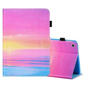 For Samsung Galaxy Tab A7 Lite 8.7 (2021) T220 Coloured Drawing Stitching Horizontal Flip Leather Case with Holder & Card Slot(Sunrise)
