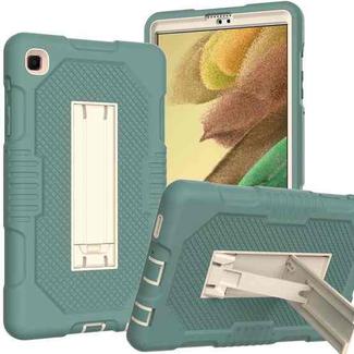 For Samsung Galaxy Tab A7 Lite T220 / T225 (2021) Contrast Color Robot Shockproof Silicone + PC Protective Case with Holder(Matcha Green)