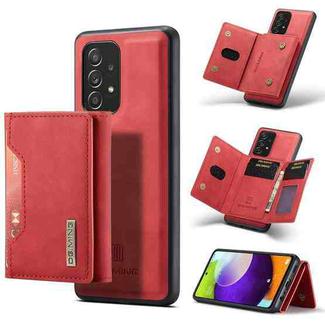 For Samsung Galaxy A52 5G / 4G DG.MING M2 Series 3-Fold Multi Card Bag + Back Cover Shockproof Case with Wallet & Holder Function(Red)