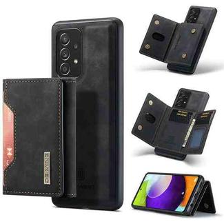 For Samsung Galaxy A52 5G / 4G DG.MING M2 Series 3-Fold Multi Card Bag + Back Cover Shockproof Case with Wallet & Holder Function(Black)