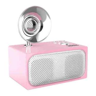 SOAIY Retro Subwoofer Bluetooth Speaker Wireless Mini Radio(Pink)