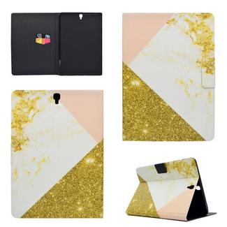 For Galaxy Tab S3 9.7 T820 TPU Horizontal Flip Leather Case with Holder & Card Slot & Sleep / Wake-up Function(White Gold)