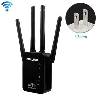 Wireless Smart WiFi Router Repeater with 4 WiFi Antennas, Plug Specification:US Plug(Black)