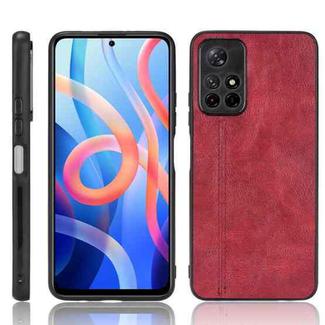 For Xiaomi Redmi Note 11 5G Sewing Cow Pattern Skin Phone Case(Red)