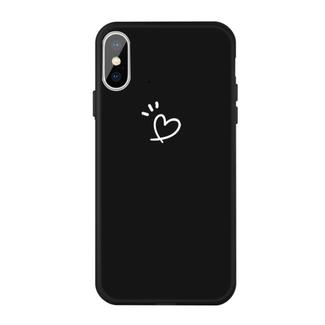 For iPhone XS Max Three Dots Love-heart Pattern Colorful Frosted TPU Phone Protective Case(Black)