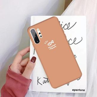 For Galaxy Note10+ Little Fish Pattern Frosted TPU Protective Case(Coral Orange)