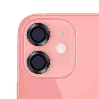 For iPhone 12 CD Texture Metal Lens Tempered Film(Black)