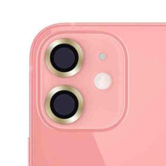 For iPhone 12 CD Texture Metal Lens Tempered Film(Gold)