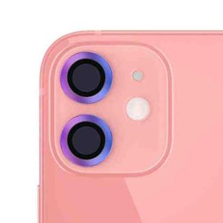For iPhone 12 CD Texture Metal Lens Tempered Film(Colorful)