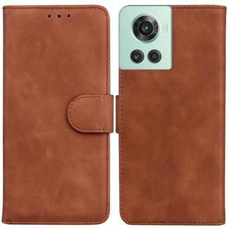 For OnePlus 10R / Ace Skin Feel Pure Color Flip Leather Phone Case(Brown)