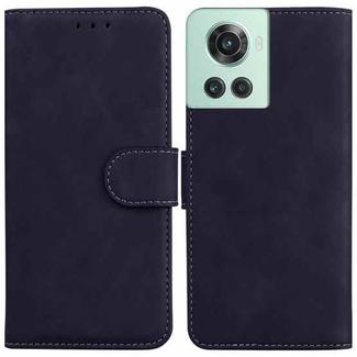 For OnePlus 10R / Ace Skin Feel Pure Color Flip Leather Phone Case(Black)