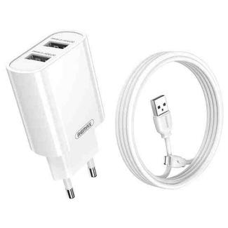 REMAX RP-U35 Jane Series 2.1A Dual USB Port Fast Charger Set, Cable:8 Pin(EU Plug)
