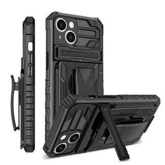 King Kong Back Clip Series Holder Phone Case For iPhone 14 Plus(Black)