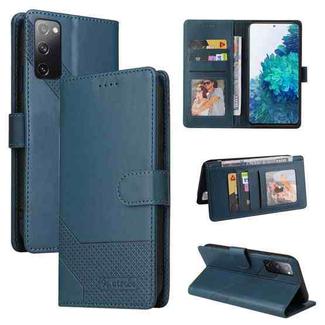 For Samsung Galaxy S20 FE GQUTROBE Skin Feel Magnetic Leather Phone Case(Blue)