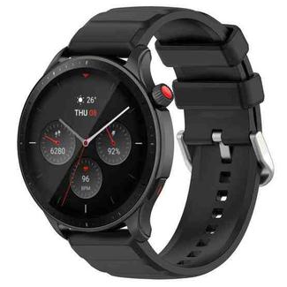 For Amazfit GTR 4 22mm Silicone Watch Band(Black)