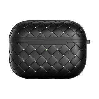For AirPods Pro Weave Texture TPU Wireless Earphone Protective Case(Black)