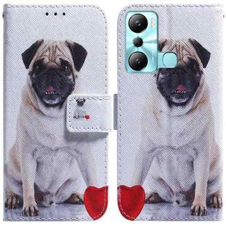 For Infinix Hot 20i Coloured Drawing Flip Leather Phone Case(Pug)