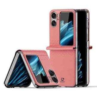 For OPPO Find N2 Flip DUX DUCIS Bril Series PU + TPU Phone Case(Pink)