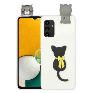For Samsung Galaxy A14 5G 3D Lying Cartoon TPU Shockproof Phone Case(Little Black Cat)
