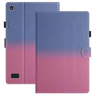 For Amazon Kindle Fire 7 2019 / 2017 / 2015 Stitching Gradient Leather Tablet Case(Blue Rose)