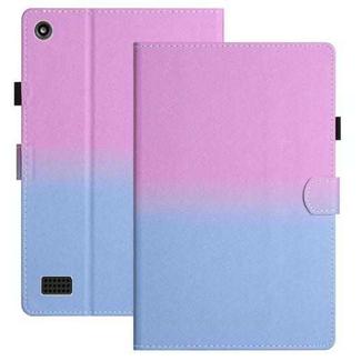 For Amazon Kindle Fire 7 2019 / 2017 / 2015 Stitching Gradient Leather Tablet Case(Purple Blue)