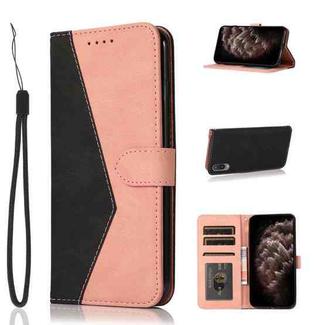 For Samsung Galaxy A02 / M02 Dual-color Stitching Leather Phone Case(Black Rose Gold)