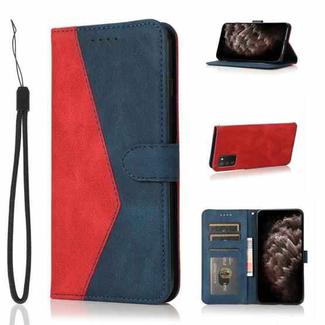For Samsung Galaxy A02s EU / M02s Dual-color Stitching Leather Phone Case(Red Blue)