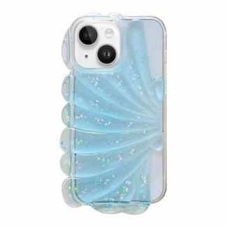 For iPhone 14 Plus Glitter Shell Texture Epoxy TPU Phone Case(Blue)