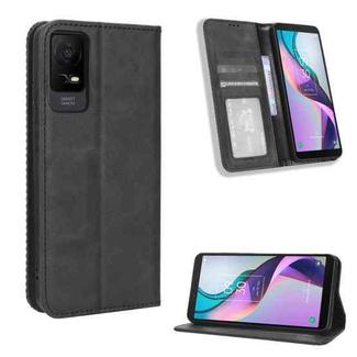 For TCL Ion X Magnetic Buckle Retro Texture Leather Phone Case(Black)