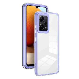For Xiaomi Redmi Note 12 Pro+ Global 3 in 1 Clear TPU Color PC Frame Phone Case(Purple)
