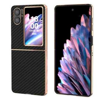 For OPPO Find N2 Flip Nano Electroplating Carbon Fiber Texture Phone Case(Black)