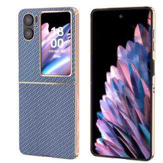 For OPPO Find N2 Flip Nano Electroplating Carbon Fiber Texture Phone Case(Blue)