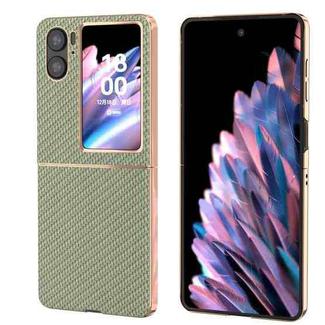 For OPPO Find N2 Flip Nano Electroplating Carbon Fiber Texture Phone Case(Green)