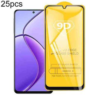 For Realme 12 5G / C75 25pcs 9D Full Glue Full Screen Tempered Glass Film