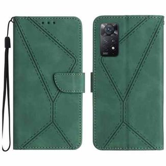 For Redmi Note 11 4G Global Stitching Embossed Leather Phone Case(Green)