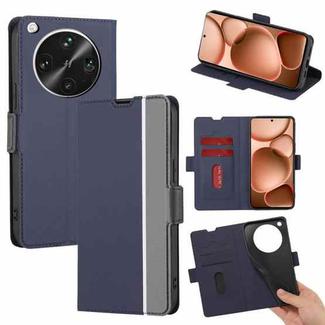 For OPPO Find X8 Ultra 5G Twill Texture Side Button Leather Phone Case(Blue)
