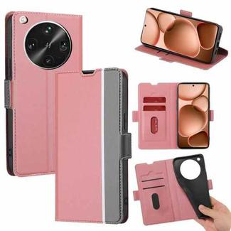 For OPPO Find X8 Ultra 5G Twill Texture Side Button Leather Phone Case(Pink)