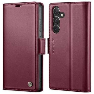 For Samsung Galaxy A55 CaseMe 023 Butterfly Buckle Litchi Texture RFID Anti-theft Leather Phone Case(Wine Red)
