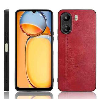 For Xiaomi Redmi 13C 4G / Poco C65 Sewing Cow Pattern Skin PC + PU + TPU Phone Case(Red)
