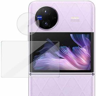For vivo X Flip 1 Sets imak Tempered Glass Rear Camera Protection Ring + Glass Rear Screen Sticker