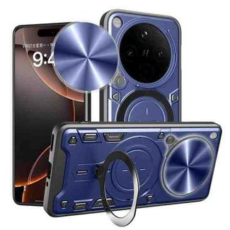 For OPPO Find X8 CD Texture Sliding Camshield Magnetic Holder Phone Case(Blue)
