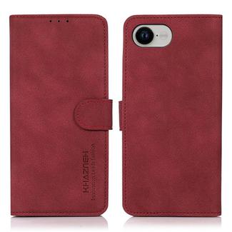 For iPhone 16e KHAZNEH Matte Texture Leather Phone Case(Red)