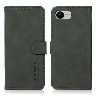 For iPhone 16e KHAZNEH Matte Texture Leather Phone Case(Green)