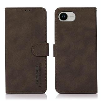 For iPhone 16e KHAZNEH Matte Texture Leather Phone Case(Brown)