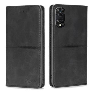 For TCL 505 4G Cow Texture Magnetic Leather Phone Case(Black)