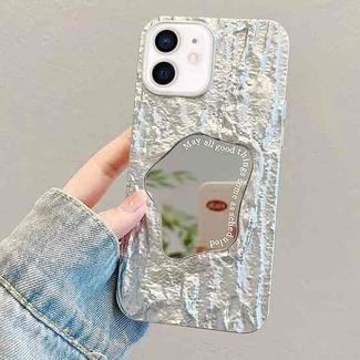 For iPhone 11 Embossed Rock Texture Mirror TPU Phone Case(Space Silver)