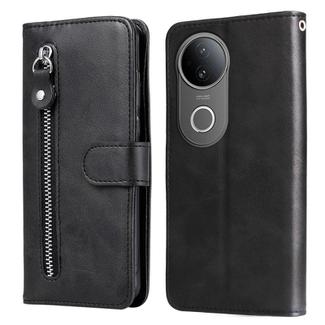 For vivo S20 Fashion Calf Texture Zipper Leather Phone Case(Black)