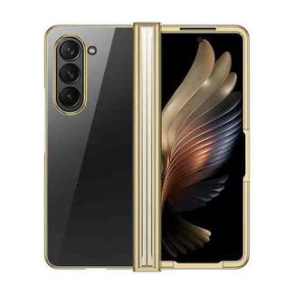 For Samsung Galaxy Z Fold5 Electroplated Three-piece Set Phone Case(Gold)