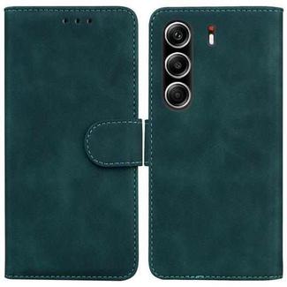 For Tecno Camon 40 Pro 4G Skin Feel Pure Color Flip Leather Phone Case(Green)
